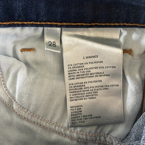 L’Agence Dark Brigitte Skinny Jeans in Bay 28 - Picture 7 of 8